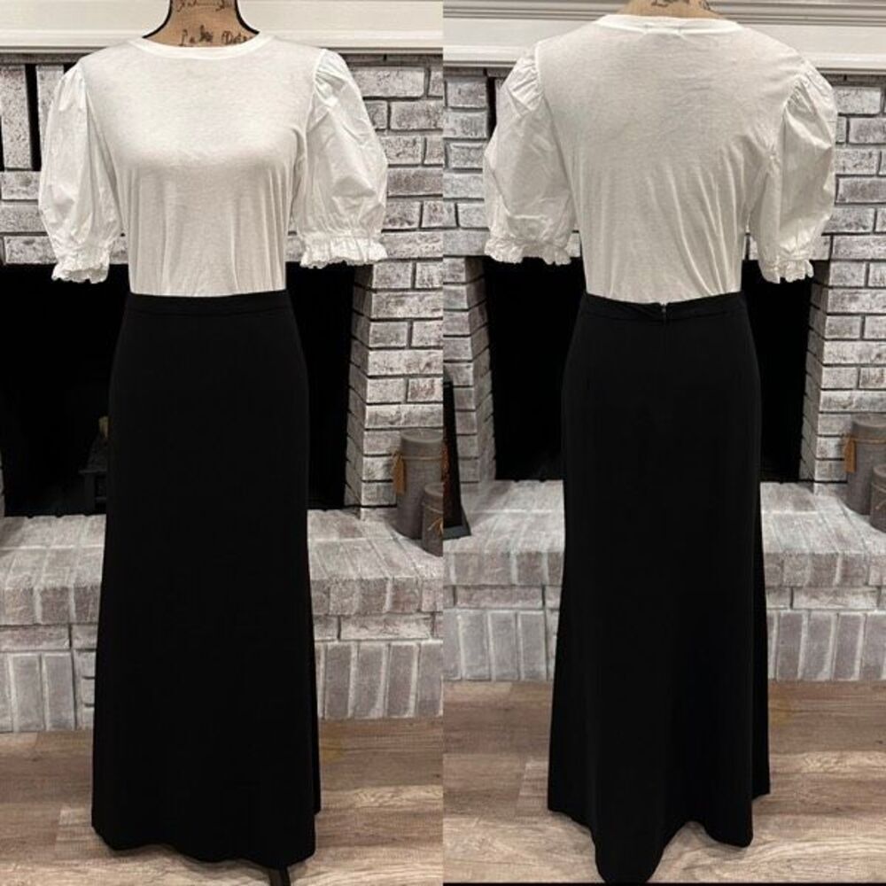 Vintage Y2K Tahari Black Maxi Skirt Formal‎ Size 8 Made in the USA A-Line